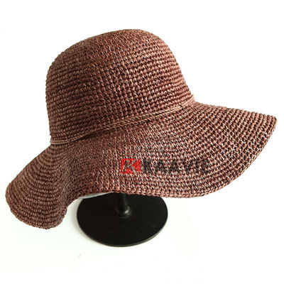 Kundenspezifisches Farberaffiabast-Frauen-Straw Sun Hats Sun Shades Pantone Soem-ODM