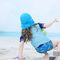 Der blaue Farbjustierbare Kinder Sonnenschutz der Eimer-der Hut-UPF 50+