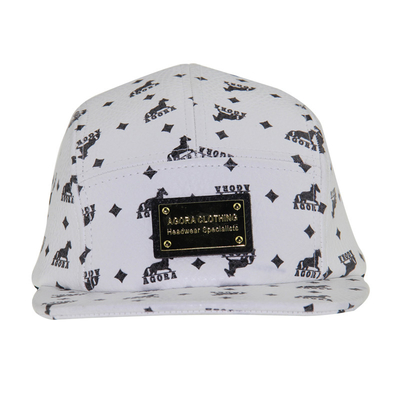 Drucker PU 5 Panel Camp Hut mit Metall-Badge Logo und Lederband