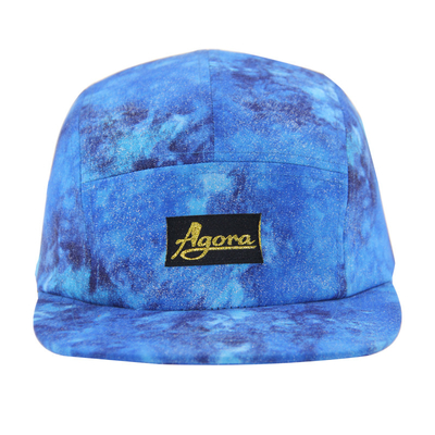 5 Panels Camp Caps mit Sublimationsdruck und Gewebe