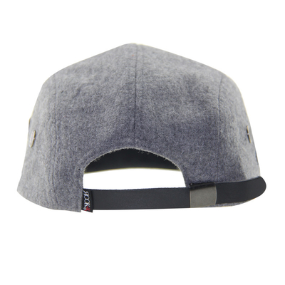 Personalisierte Wollmischung 5 Panel Camp Caps Erwachsenengröße Unkonstruiert