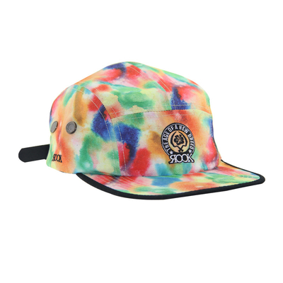 Tie Dye Druck Custom Floral 5 Panel Camp Caps für Damen Modisch