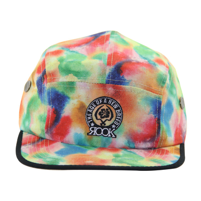 Tie Dye Druck Custom Floral 5 Panel Camp Caps für Damen Modisch