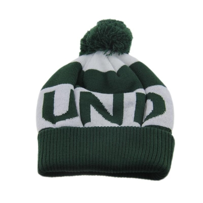 Custom Logo Druck Gewirkte Beanie Hüte mit Pom Pom Jacquard Muster
