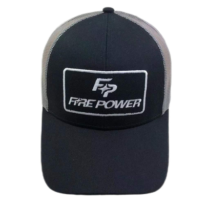 6 Panel Flat Peak Verstellbares Mesh Trucker Kappen mit Applique Stickerei