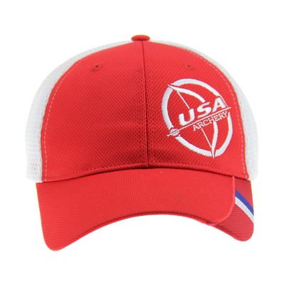 100% Polyester-Gitter Baseballkappen Atemberaubend 6 Panel Custom Stickerei