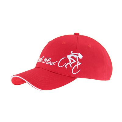 6 Panel Rot Baumwolle Stickerei Baseballkappen, Unisex Low Profile verstellbare Casual-Hüte