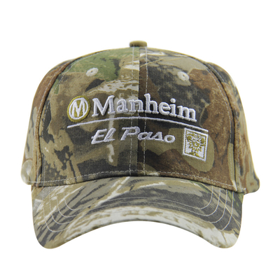 6 Panel Kamouflage Stickerei Baseballkappen im Freien, Unisex Low Profile Verstellbare Jagdmütze