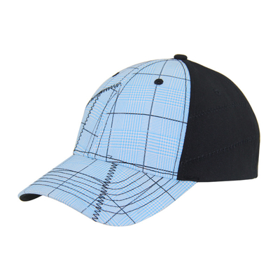 Mode 6 Panel Check Baumwolle Stickerei Baseballkappen, niedriges Profil verstellbare Männer und Frauen Kappe