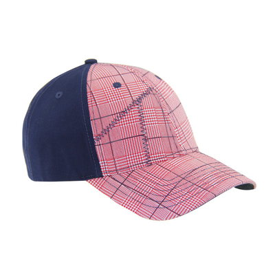 Mode 6 Panel Check Baumwolle Stickerei Baseballkappen, niedriges Profil verstellbare Männer und Frauen Kappe