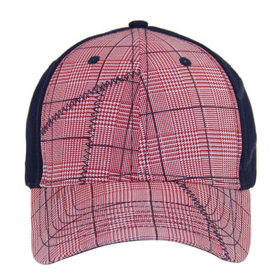 Mode 6 Panel Check Baumwolle Stickerei Baseballkappen, niedriges Profil verstellbare Männer und Frauen Kappe