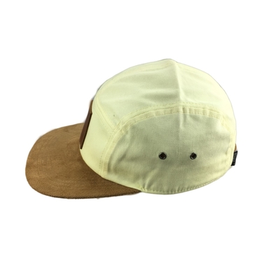 Embroidery Logo Fünf-Panel-Camp Cap mit Flat Suede Visor Buckle Schließung