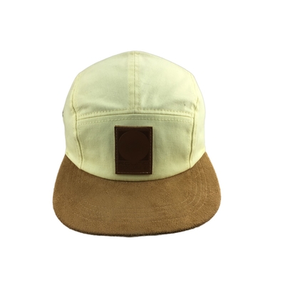 Embroidery Logo Fünf-Panel-Camp Cap mit Flat Suede Visor Buckle Schließung