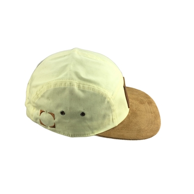 Embroidery Logo Fünf-Panel-Camp Cap mit Flat Suede Visor Buckle Schließung