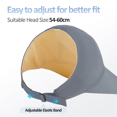 UPF 50+ Umkehrbare Damen-Large-Rand-Visor-Druck-Sonnen-Visor-Kopfbekleidung