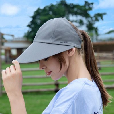 UPF 50+ Umkehrbare Damen-Large-Rand-Visor-Druck-Sonnen-Visor-Kopfbekleidung