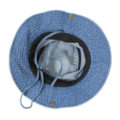 Unisex Denim Waschbaumwolle Eimerhut Klapphaut Fischerhut UV-Schutz