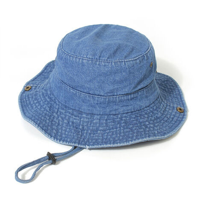 Unisex Denim Waschbaumwolle Eimerhut Klapphaut Fischerhut UV-Schutz