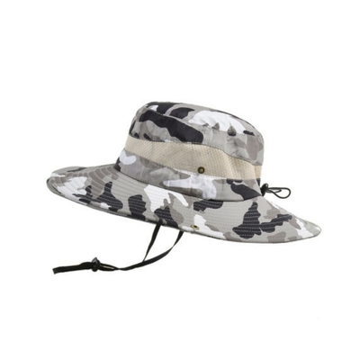 Weiträumiger Fischertyp Freizeit-Camouflage Eimerhut mit Schnur