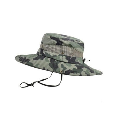 Weiträumiger Fischertyp Freizeit-Camouflage Eimerhut mit Schnur