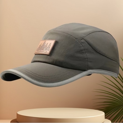 5 Panel Männer Graue Schnelle Trockene Polyester Baseballkappen Lauf Baseballhut