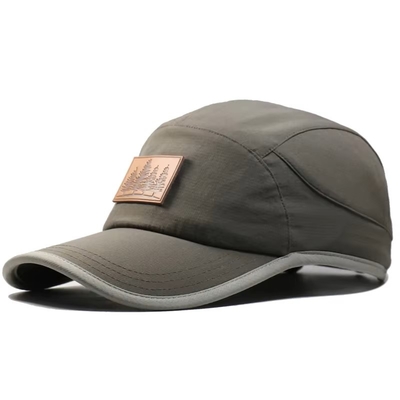5 Panel Männer Graue Schnelle Trockene Polyester Baseballkappen Lauf Baseballhut