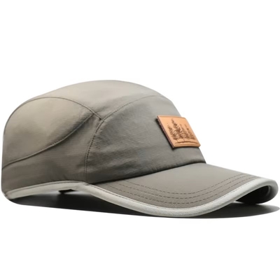 5 Panel Männer Graue Schnelle Trockene Polyester Baseballkappen Lauf Baseballhut