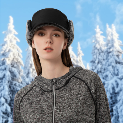 Männer oder Frauen Wintermütze Warme Ohrflächen Hut voll ausgekleidet Falsches Fell Baseballmütze Trapper Jagdmütze
