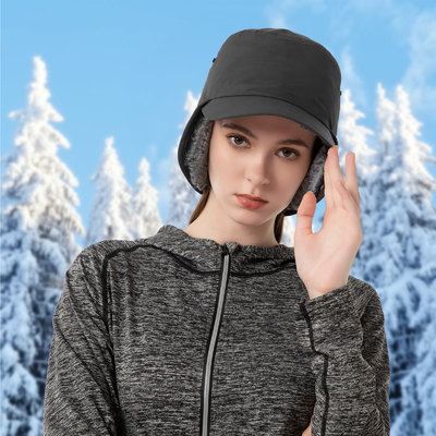 Männer oder Frauen Wintermütze Warme Ohrflächen Hut voll ausgekleidet Falsches Fell Baseballmütze Trapper Jagdmütze