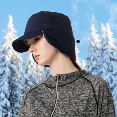 Männer oder Frauen Wintermütze Warme Ohrflächen Hut voll ausgekleidet Falsches Fell Baseballmütze Trapper Jagdmütze