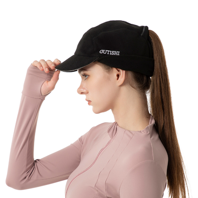 Fleece Ponytail Hut für Frauen Reflektierende Winterhut mit Drop Down Ohrwärmer