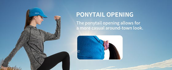 Fleece Ponytail Hut für Frauen Reflektierende Winterhut mit Drop Down Ohrwärmer