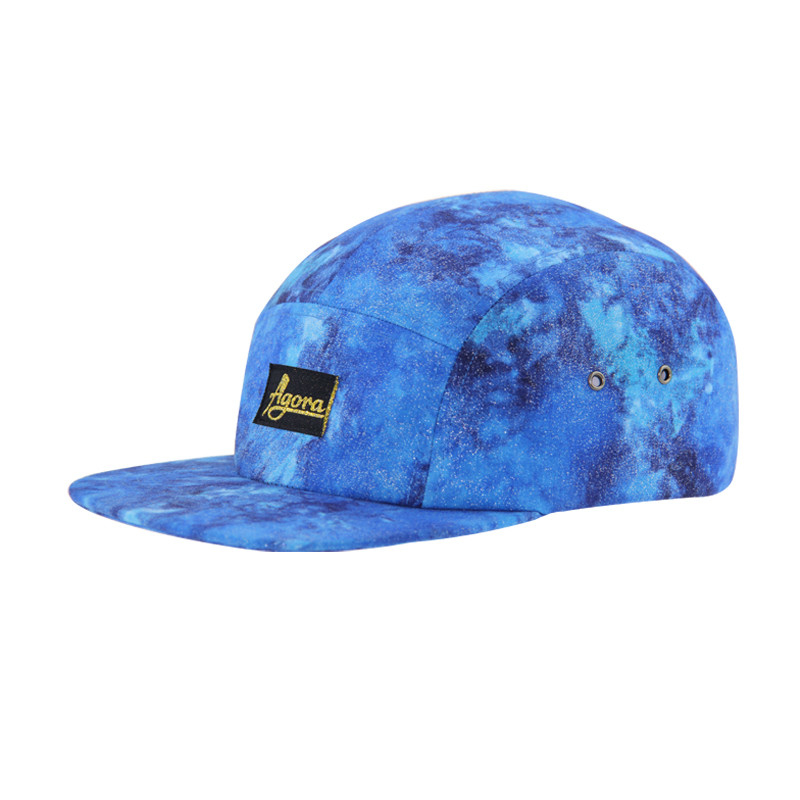 5 Panels Camp Caps mit Sublimationsdruck und Gewebe