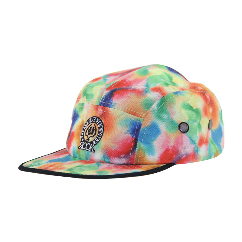 Tie Dye Druck Custom Floral 5 Panel Camp Caps für Damen Modisch