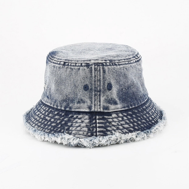 OEM ODM Gewaschen Die rohen Kanten Jeans Eimer Hüte Vintage Klassiker Eimer Hut
