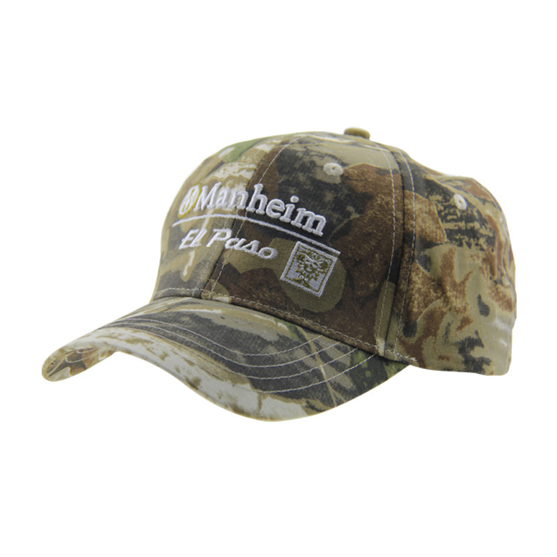 6 Panel Kamouflage Stickerei Baseballkappen im Freien, Unisex Low Profile Verstellbare Jagdmütze