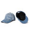 Soems blauer Baumwolltwill der Denim-Gewebe-Baseballmütze-Stickerei-55cm